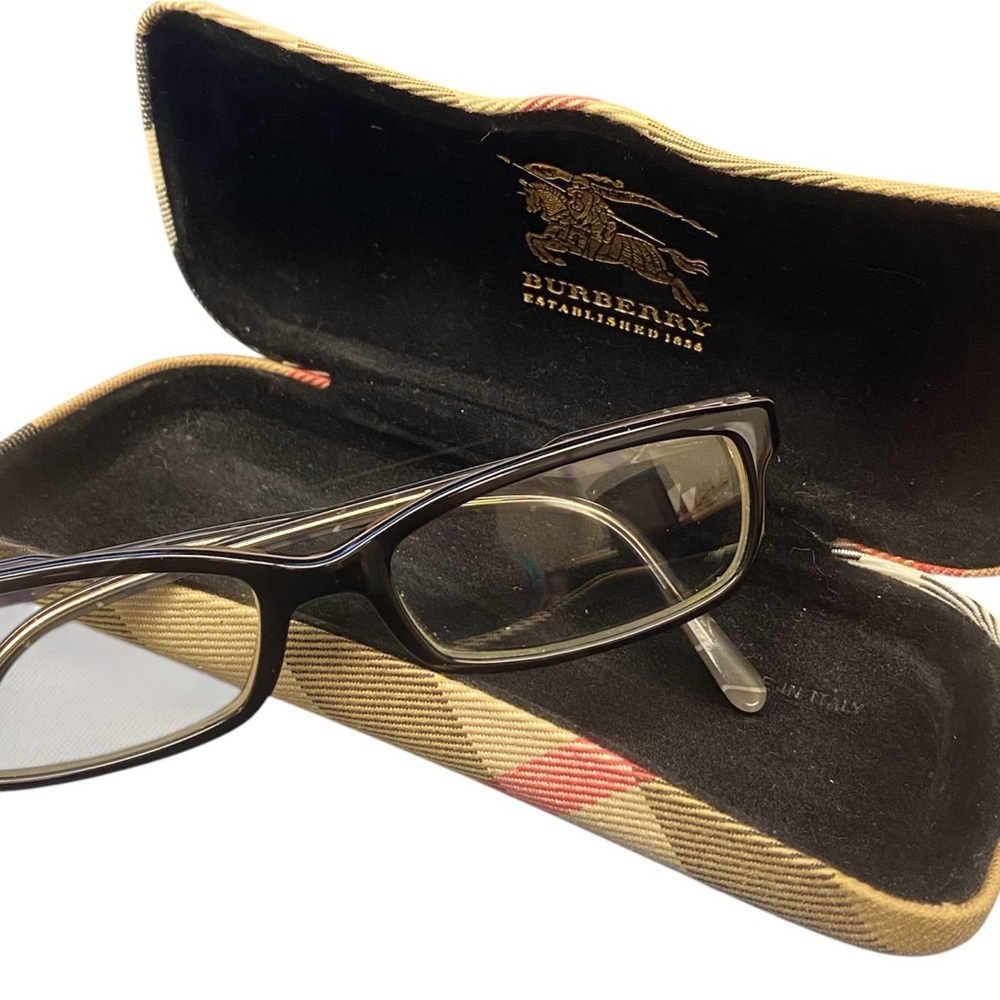 Vintage Burberry Black Frame Eyeglasses with NOVACheck Case | Made in Italy